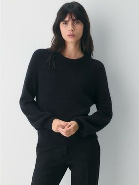 Wilfred by Aritzia Sonder Black Wool Cashmere Blend Crewneck Sweater Size XXS